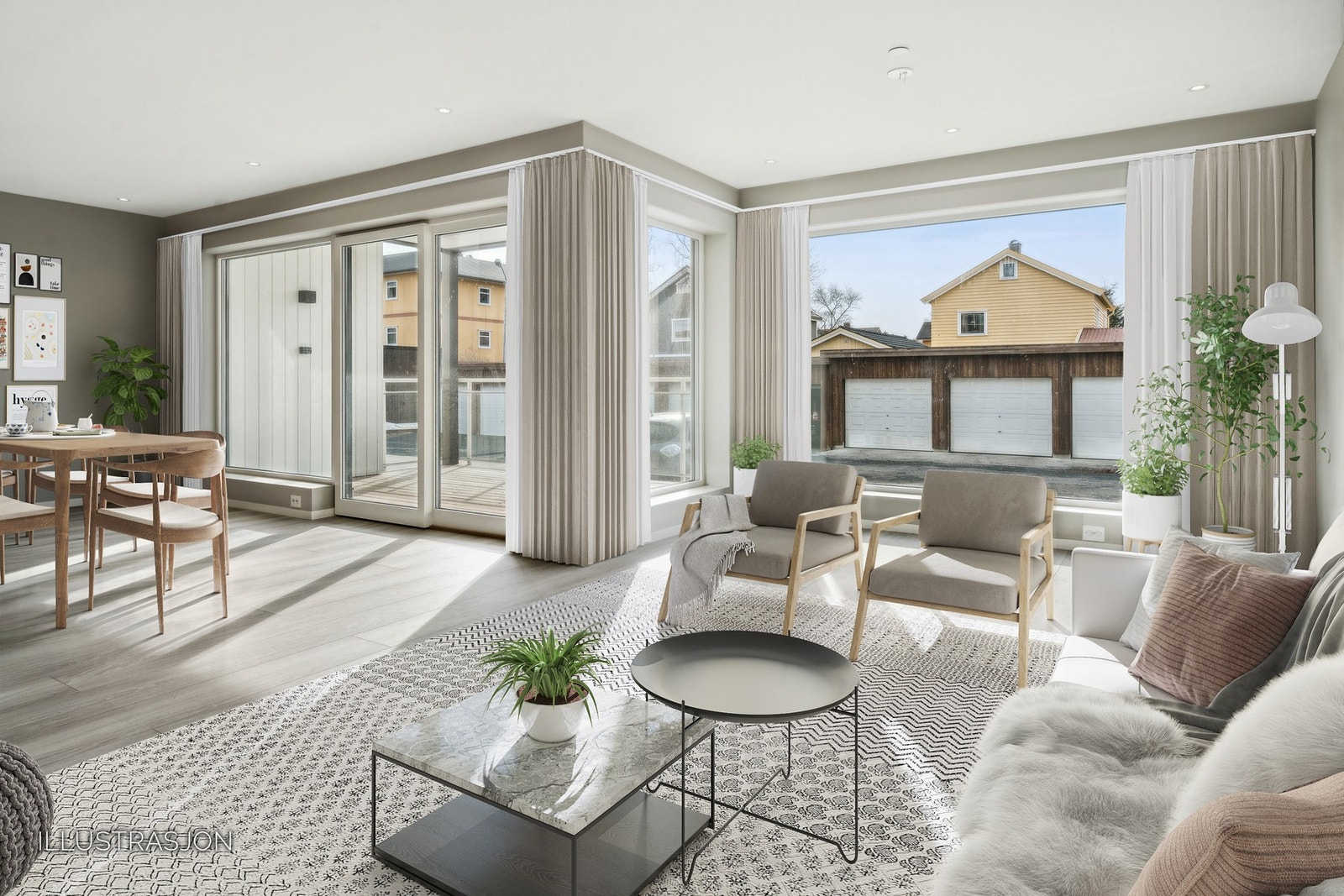 Det medfølger sørvendt terrasse på ca. 12m² og en nordvestvendt på ca. 6m² Galleribilde