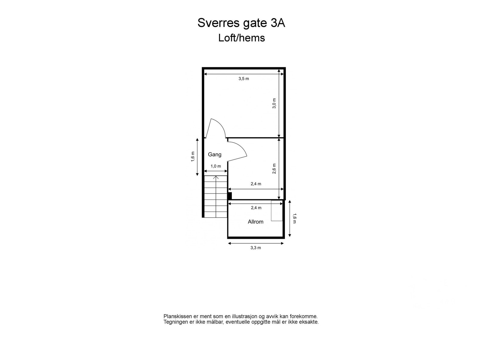 Loftet: Det største rommet brukes i dag som soverom, mens det minste brukes som gjesterom. Galleribilde