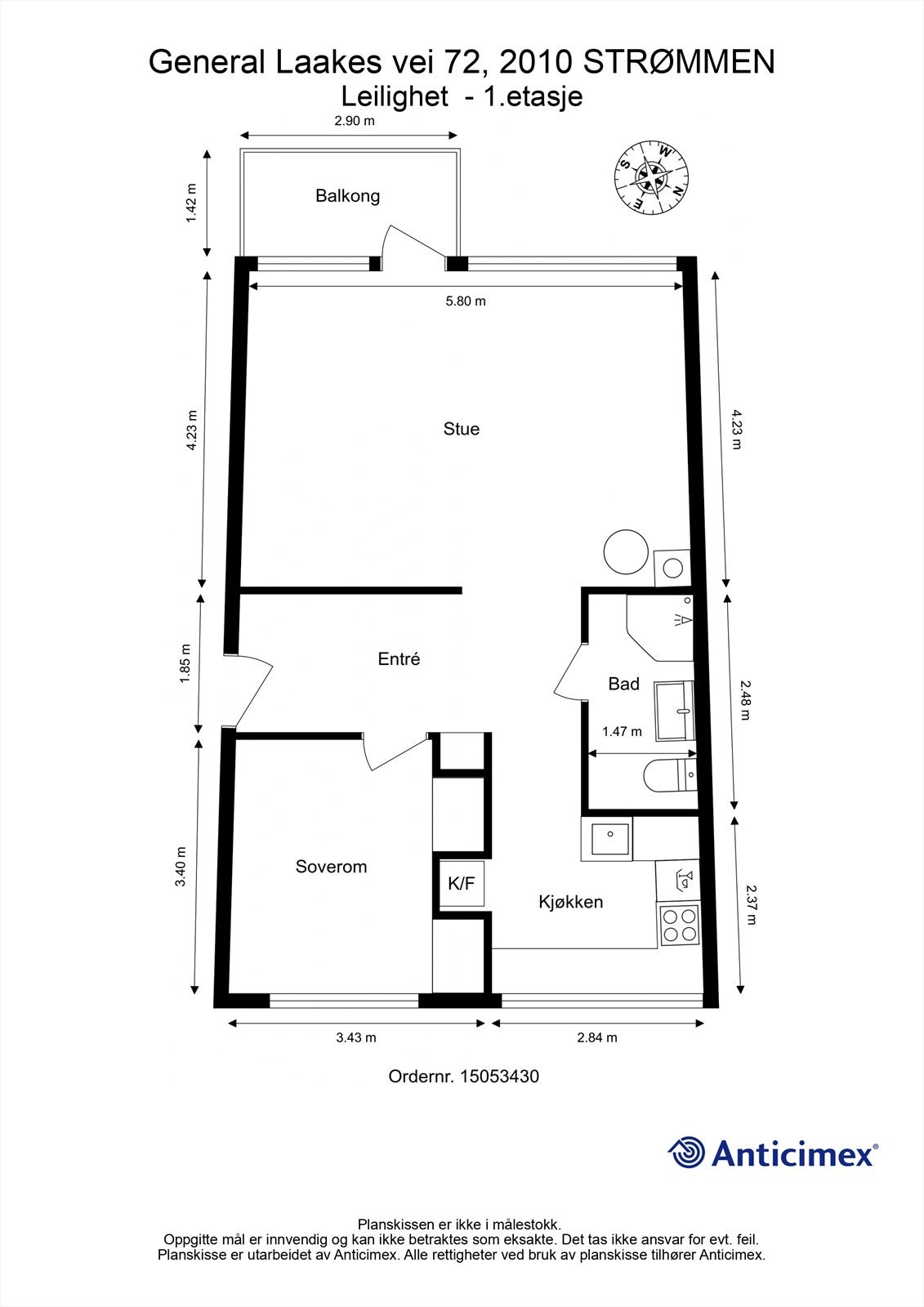 Plantegning av leiligheten. Galleribilde