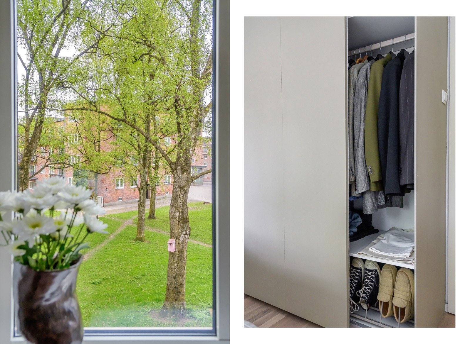Fint utsyn fra soverommet mot felles hage. Galleribilde