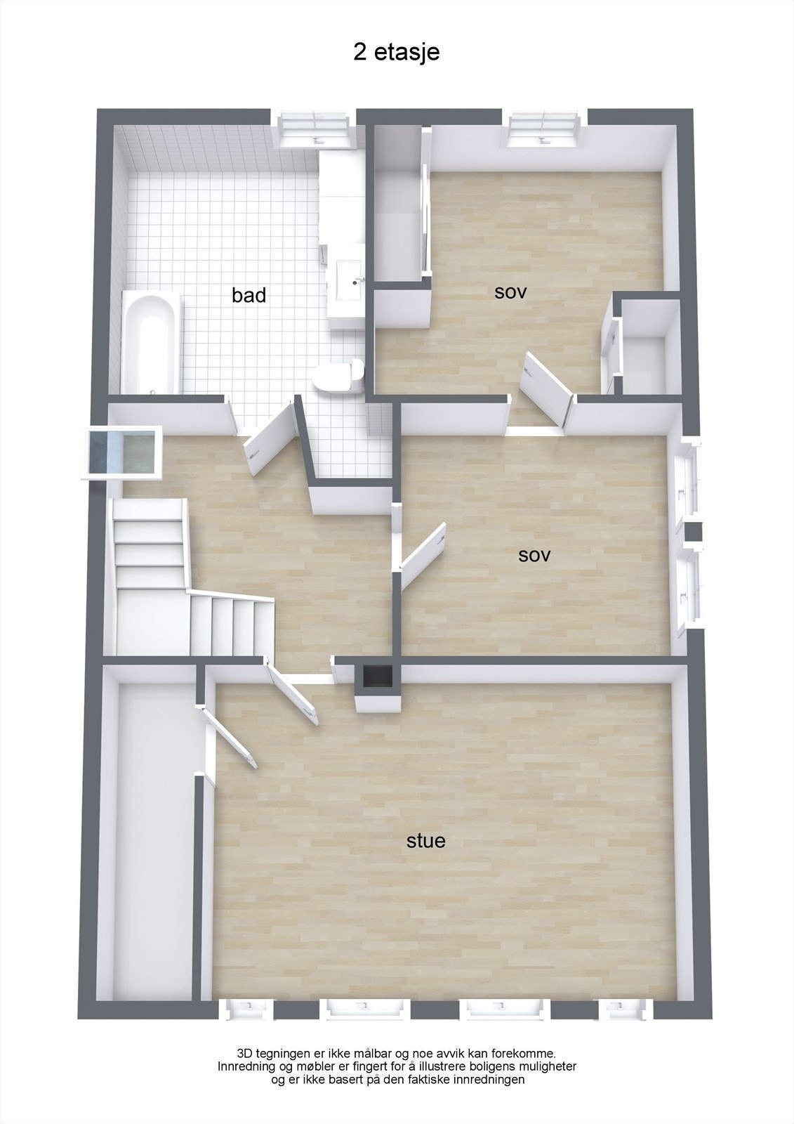 Plantegning 2 etg. Galleribilde