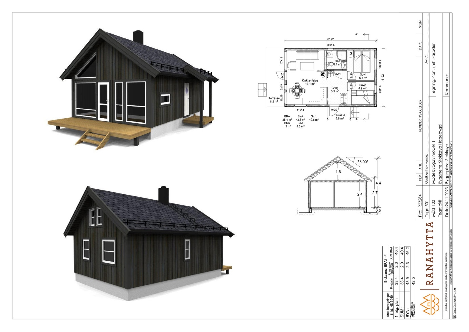 Eksempel planløsning på standard Bogøy. Galleribilde