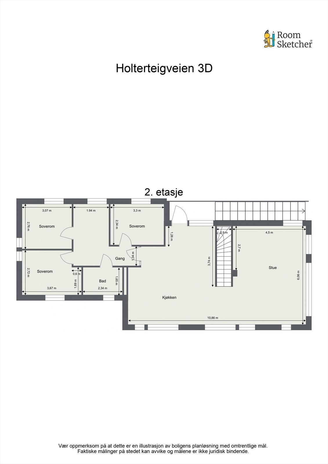 Plantegning 2. etasje Galleribilde