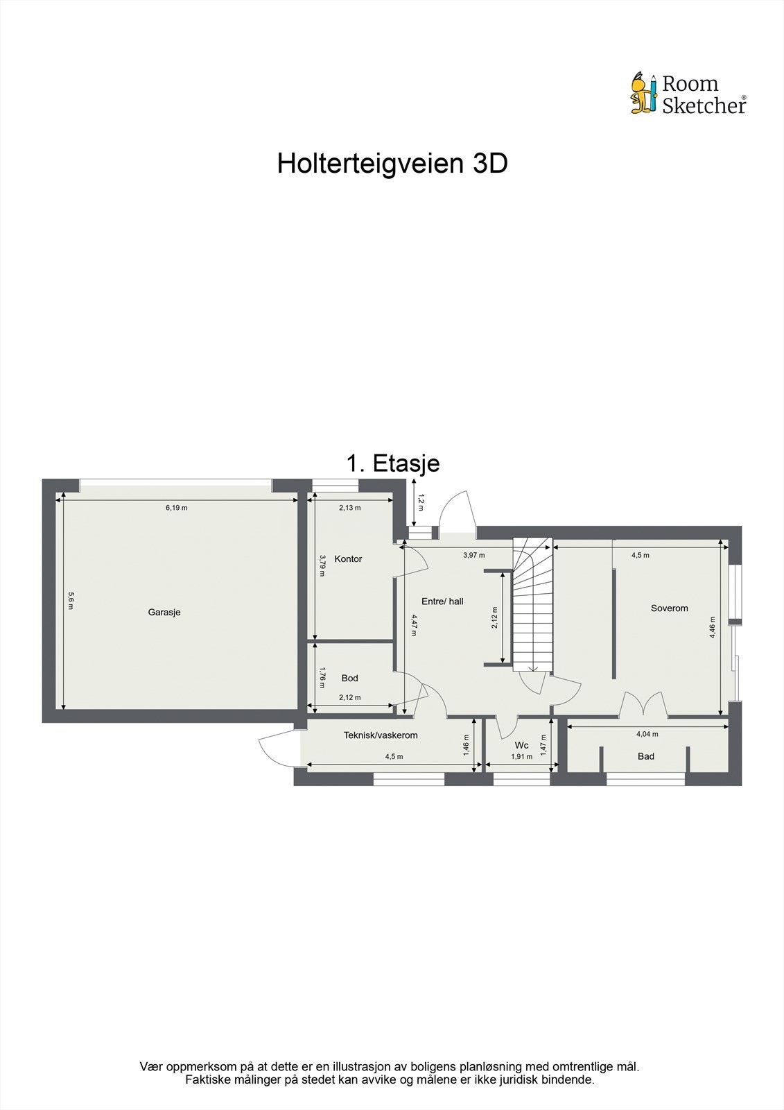 Plantegning 1. etasje Galleribilde