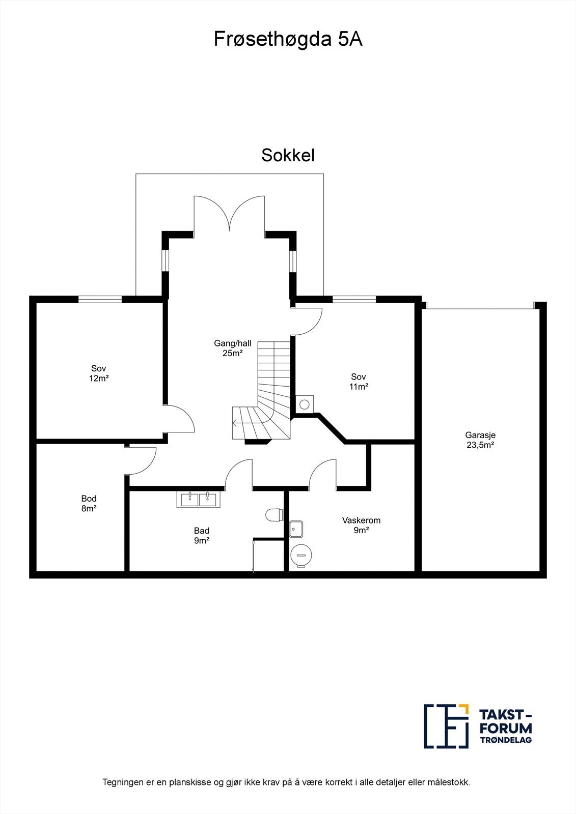 Planskisse, sokkel Galleribilde