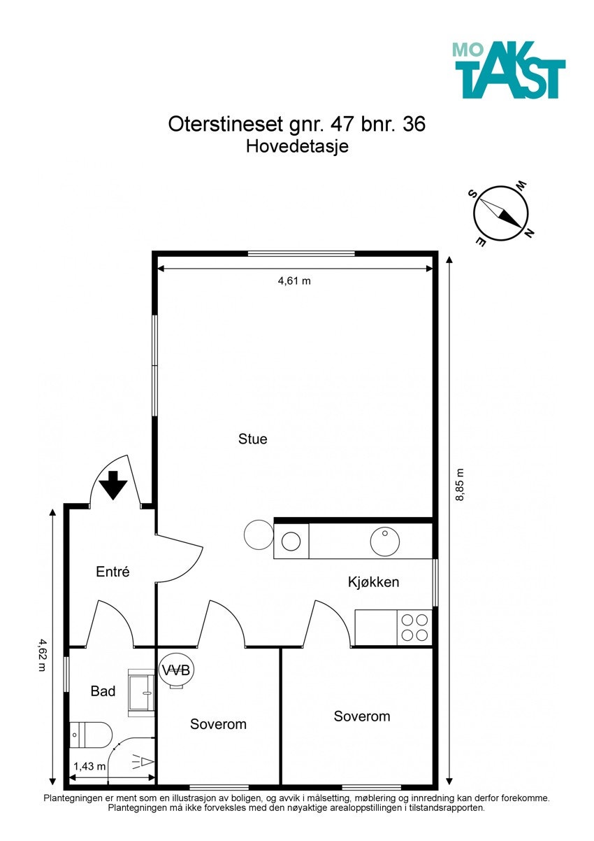 Delvis målsatt plantegning Galleribilde