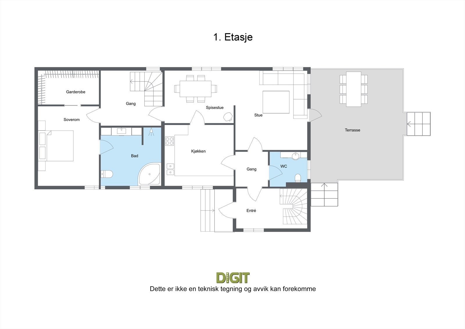 Smalgata 10 - Plantegning. Galleribilde