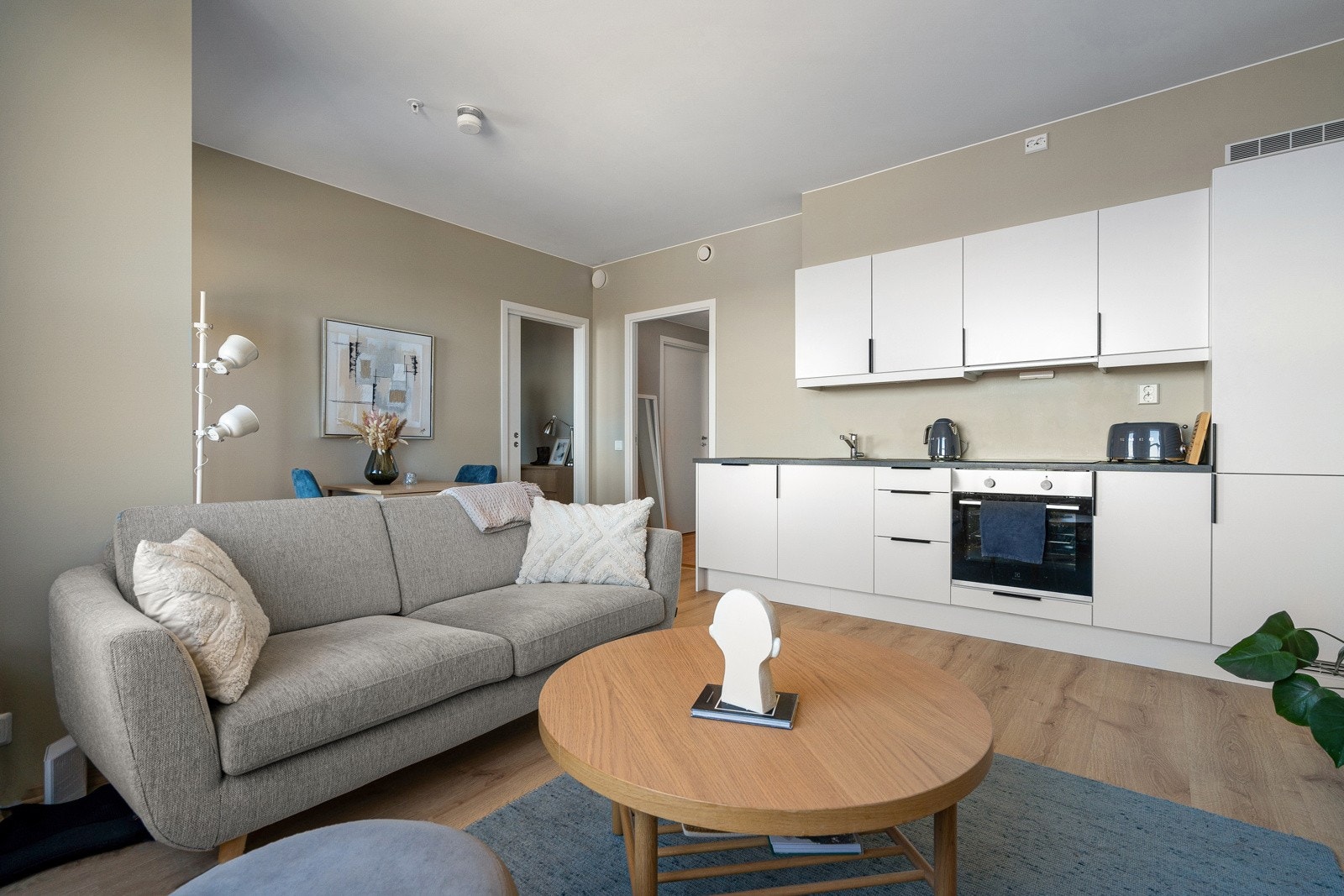 Åpen stue/kjøkken løsning på 20 kvm. Galleribilde