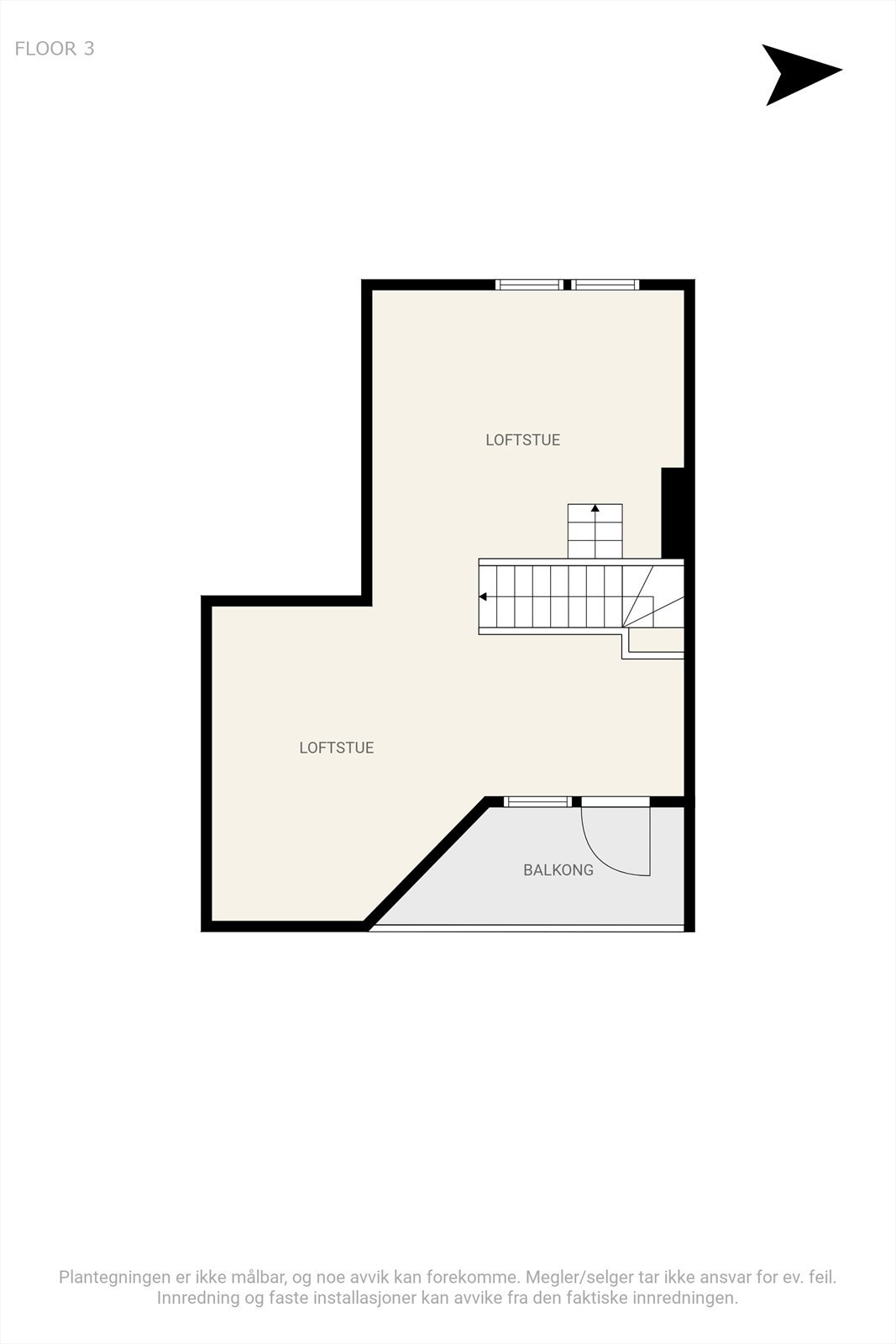 Plantegning 3. etasje Galleribilde