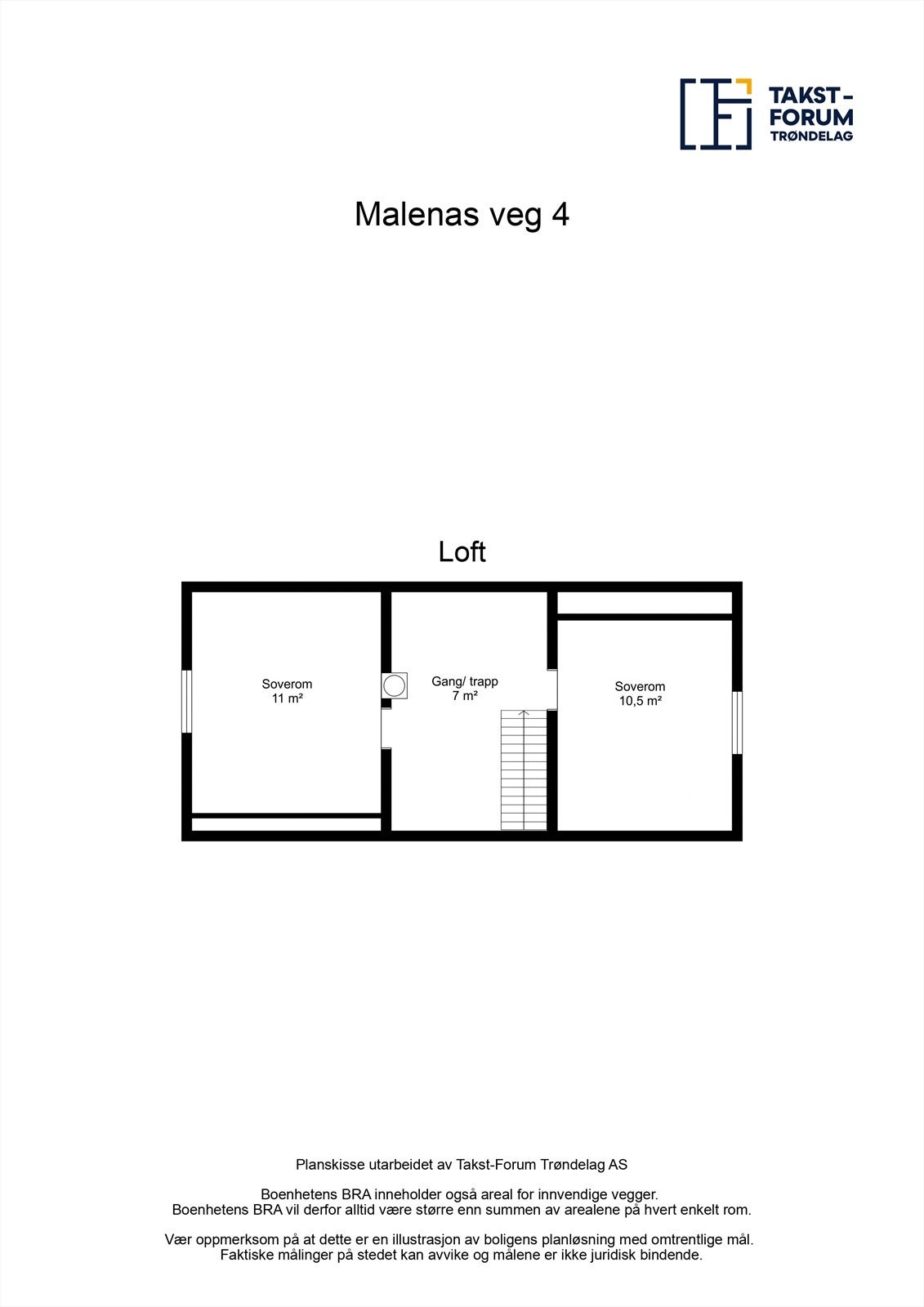Plantegning loftsetasje Galleribilde