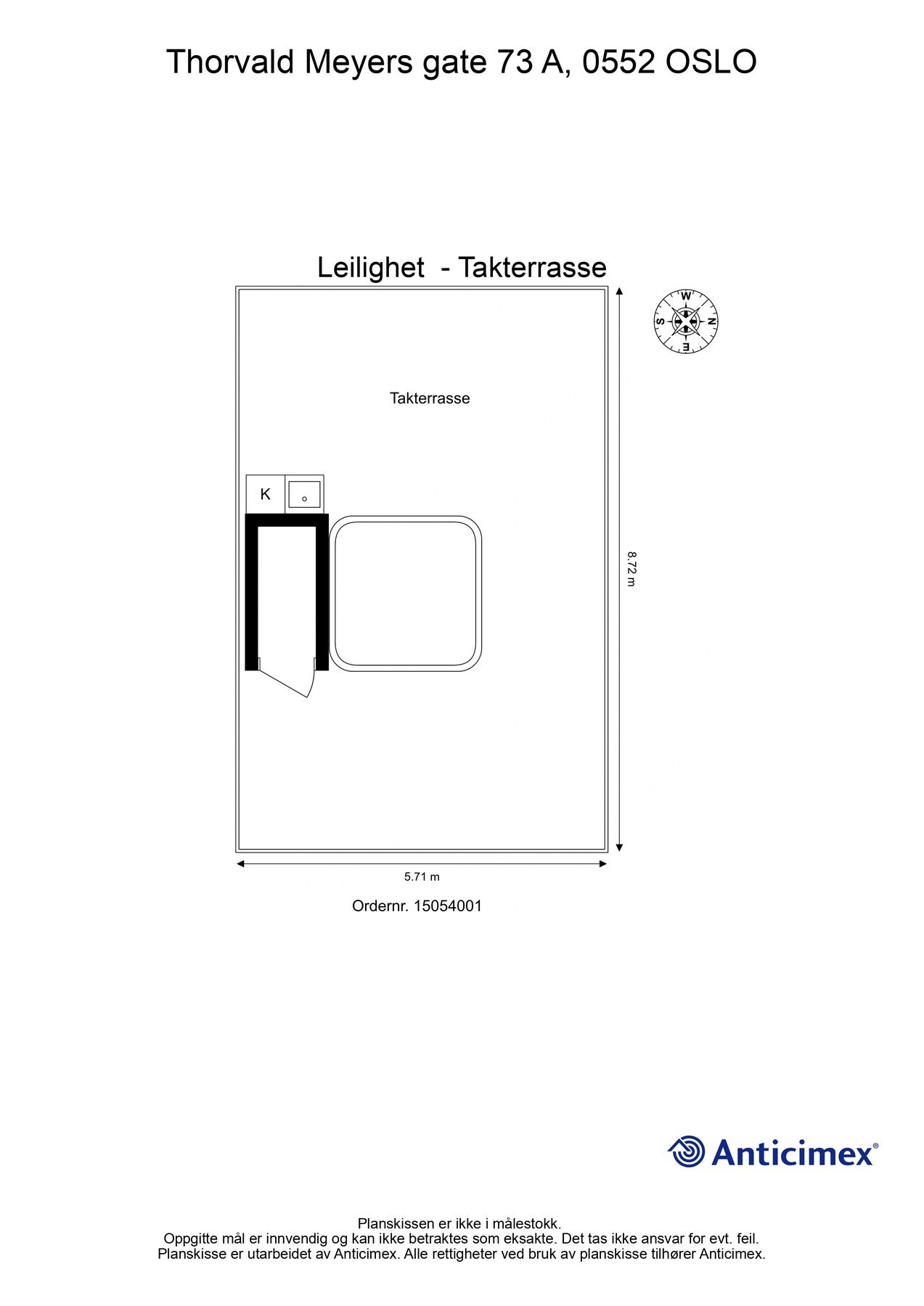 Plantegning takterrassen. Galleribilde