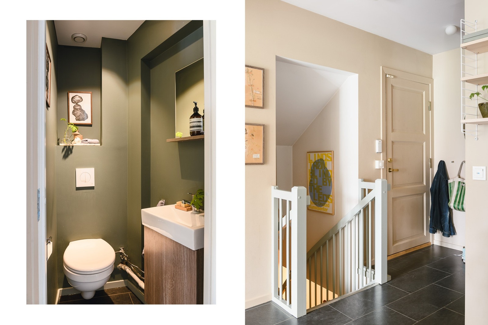 Praktisk med eget toalett i første etasje. Entré med innebygget og stor garderobe. Galleribilde