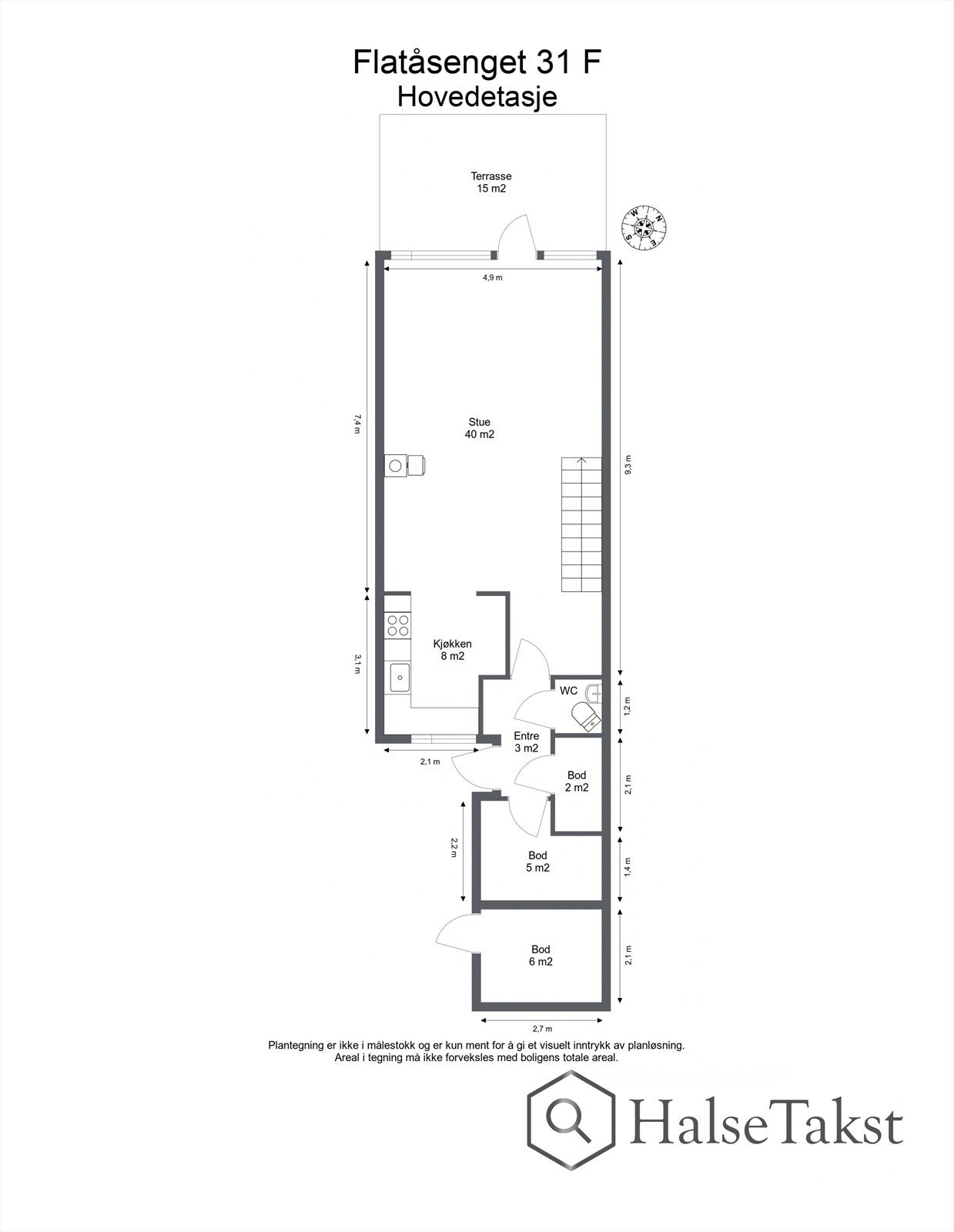 Plantegning - Hovedetasje. Galleribilde