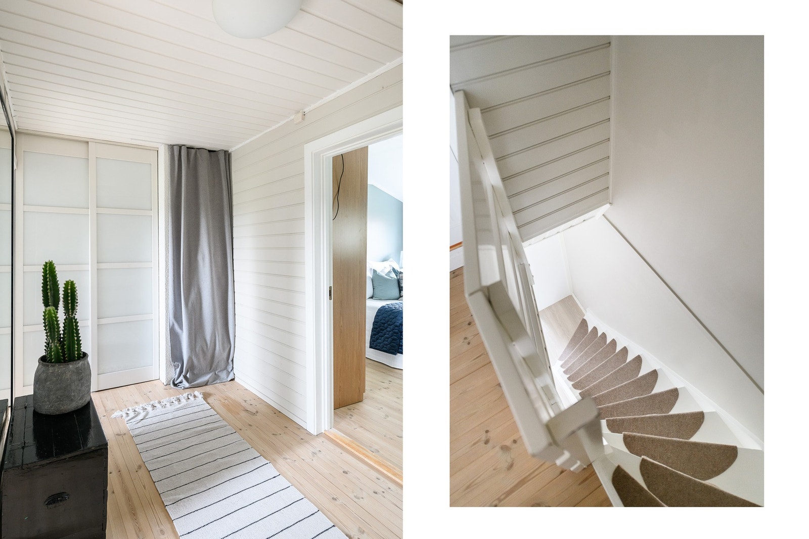 Andre etasje er en mer rolig og stille soveromsetasje. Galleribilde