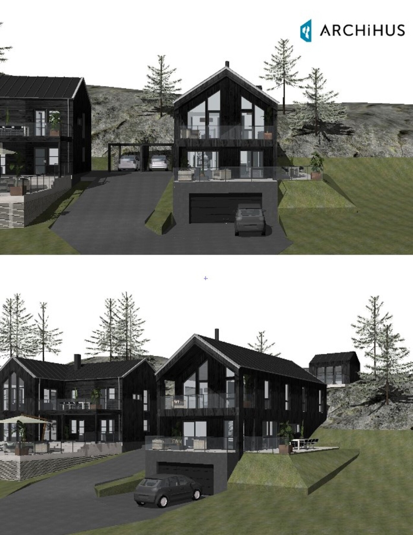 Forslagt til enebolig på tomten - med en god planløsning og vid utsikt fra alle etasjer Galleribilde