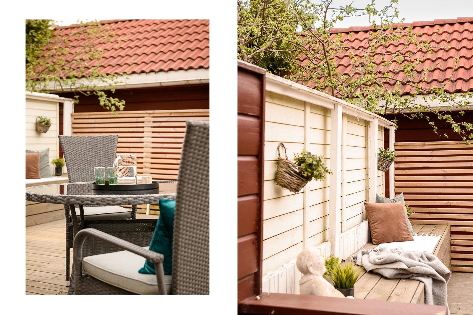 Plassbygget sittebenk og romslig areal. Galleribilde