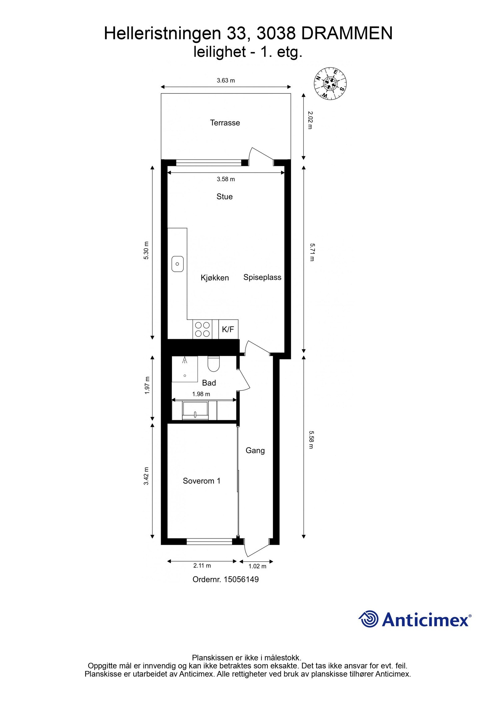 Vi begynner med plantegningen for å orientere oss litt. Galleribilde