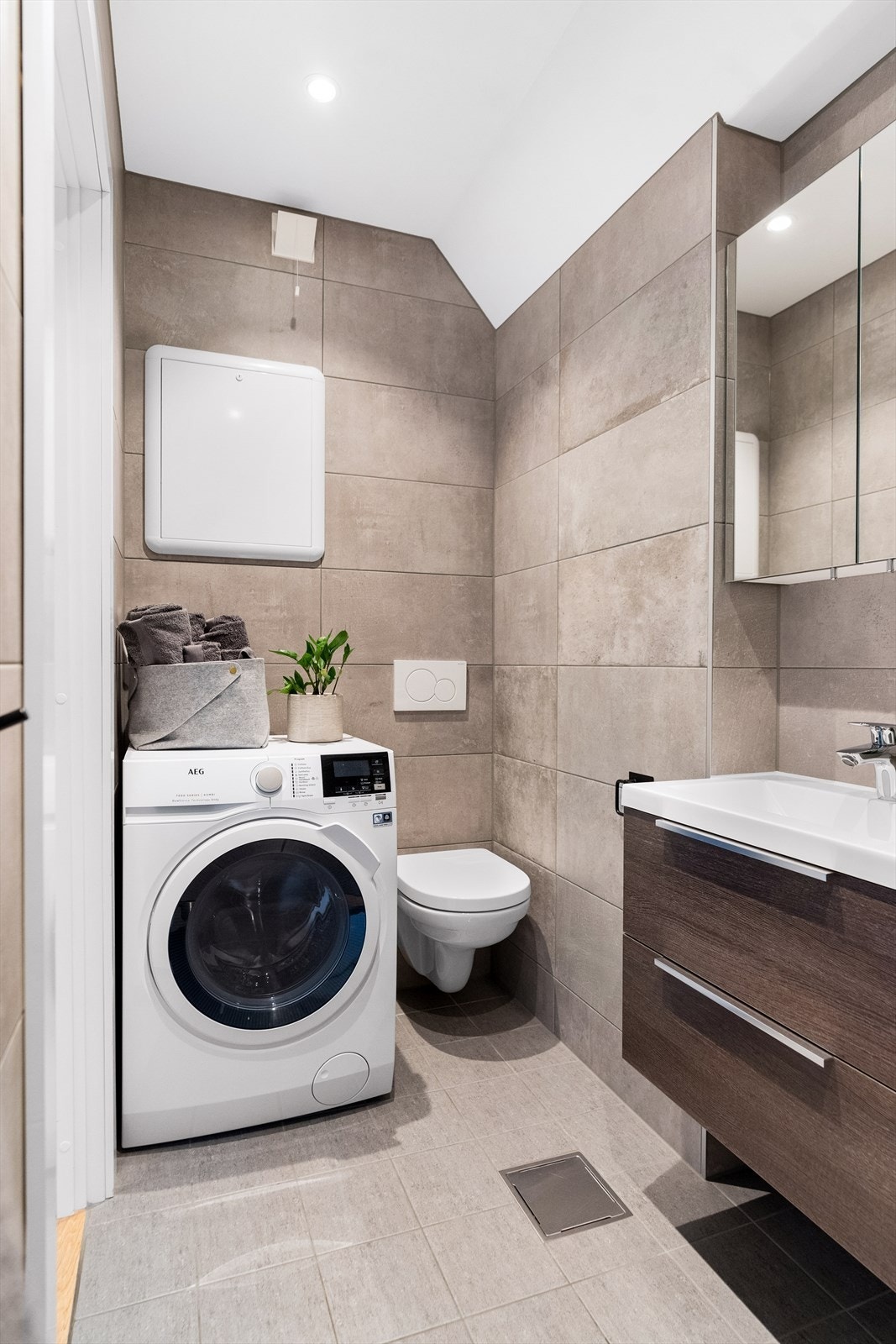 Det er opplegg for vaskemaskin. Galleribilde