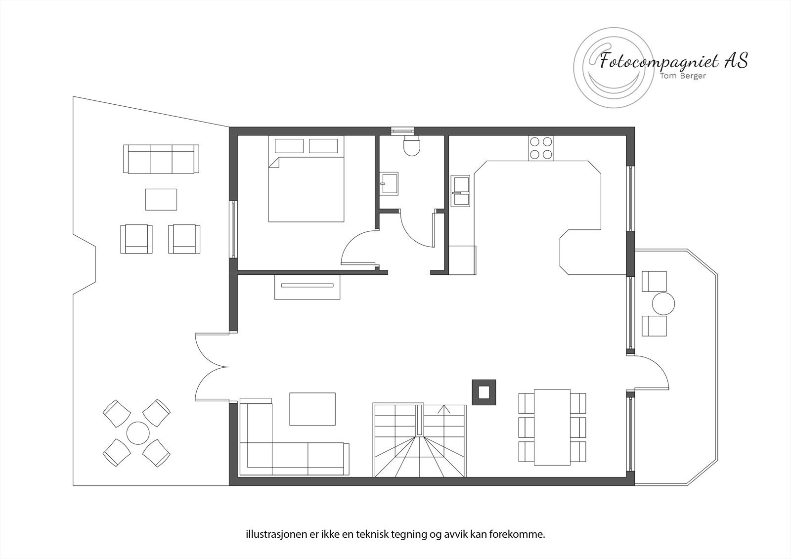 Planskisse hovedetasje Galleribilde
