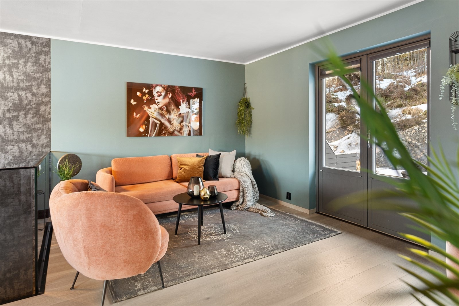 Del av stue mot uteplass Galleribilde