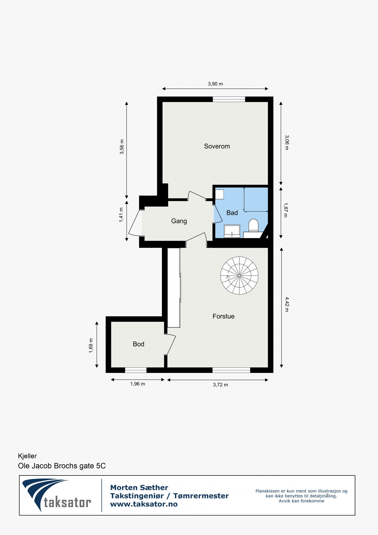 Plantegning underetasje. Galleribilde