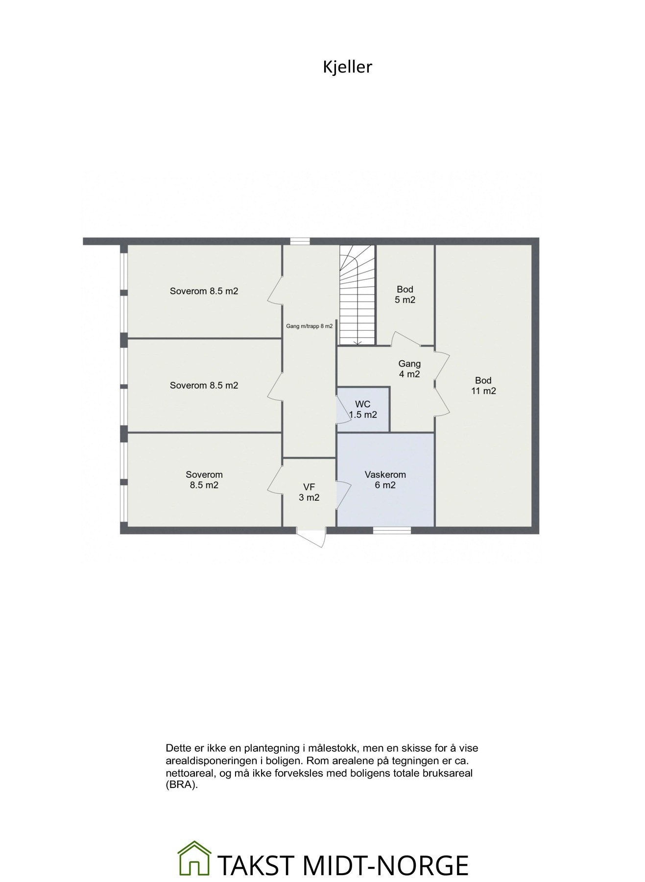 Plantegning kjeller. Galleribilde