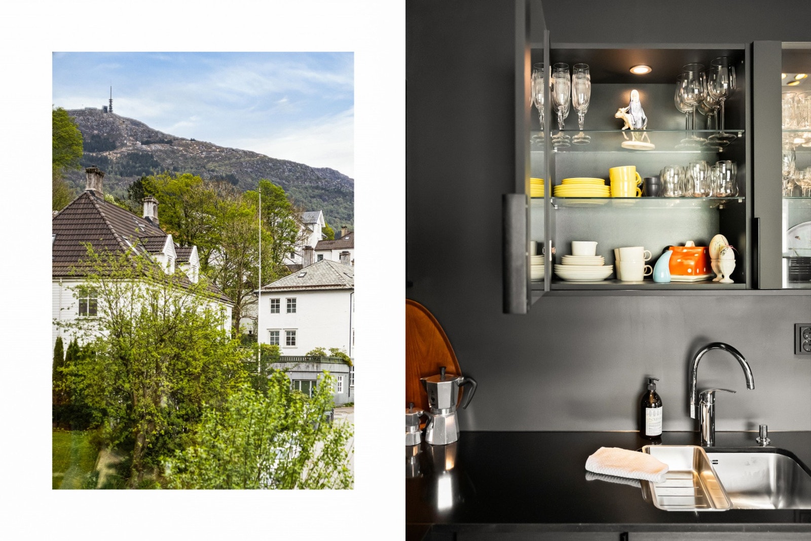 Fra kjøkkenvinduet kan du nyte vakker utsikten mot Ulriken Galleribilde