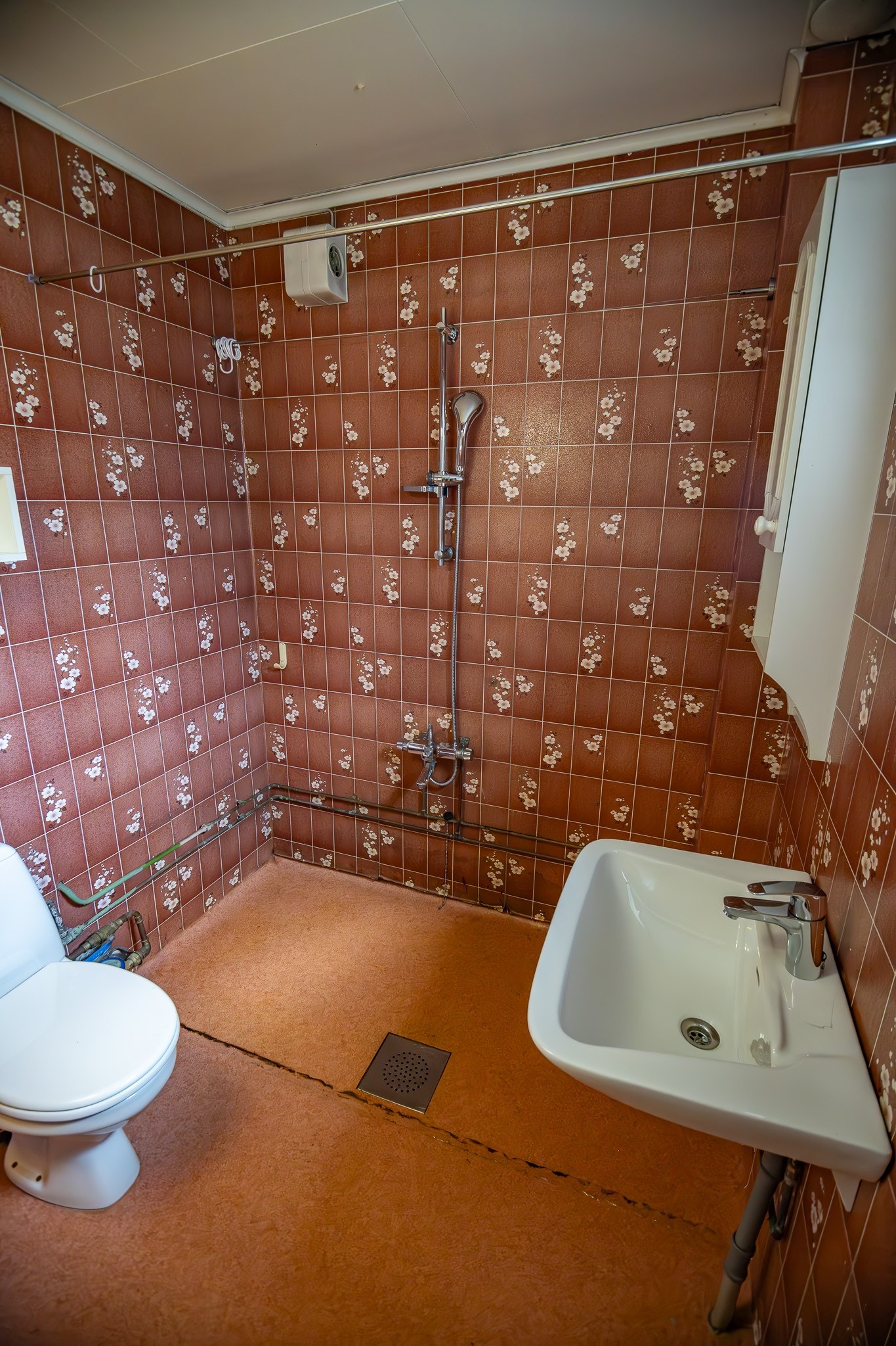 Bad med toalett, servant og dusj Galleribilde