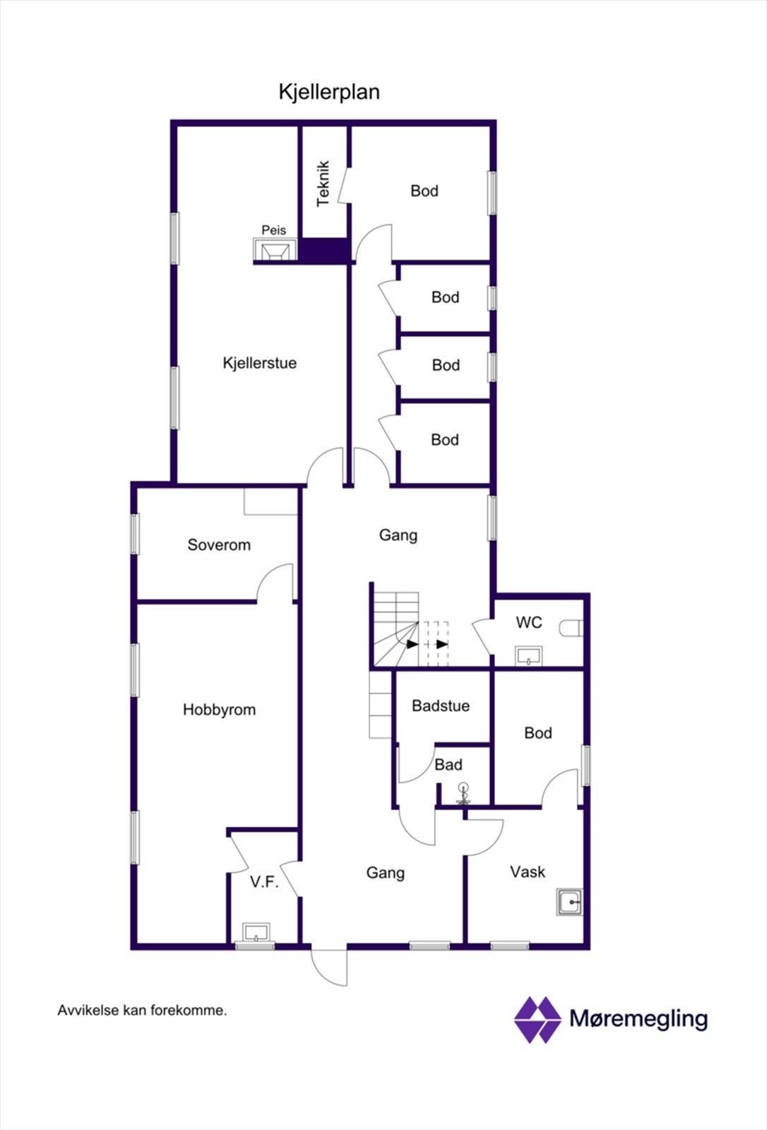 Plantegning kjeller - 2D Galleribilde