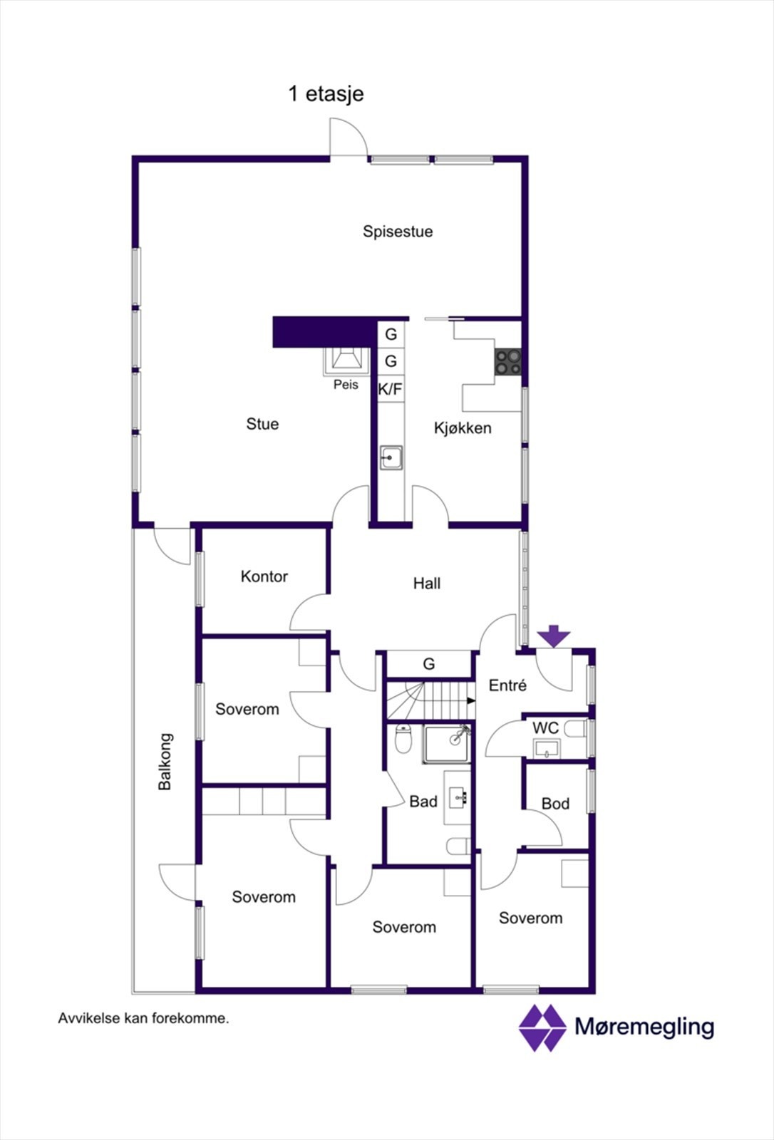 Plantegning 1. etasje - 2D Galleribilde