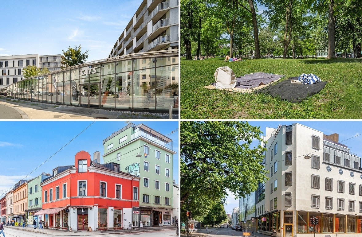 Det er også kort vei Sats treningssenter, Sofienbergparken og offentlig kommunikasjon med buss og trikk. Galleribilde