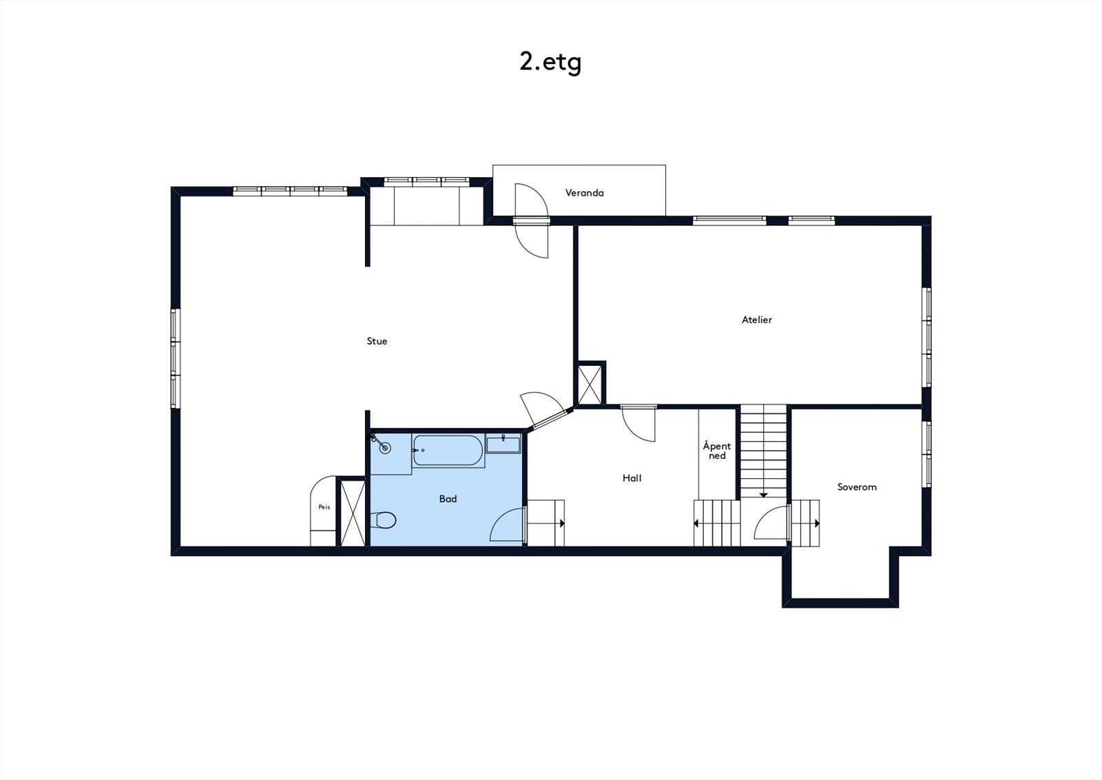 Plantegning 2. etasje. Galleribilde
