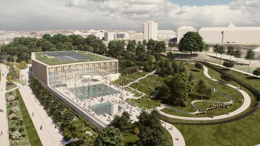 Nye Tøyenbadet er planlagt ferdigsstilt i 2024. Galleribilde