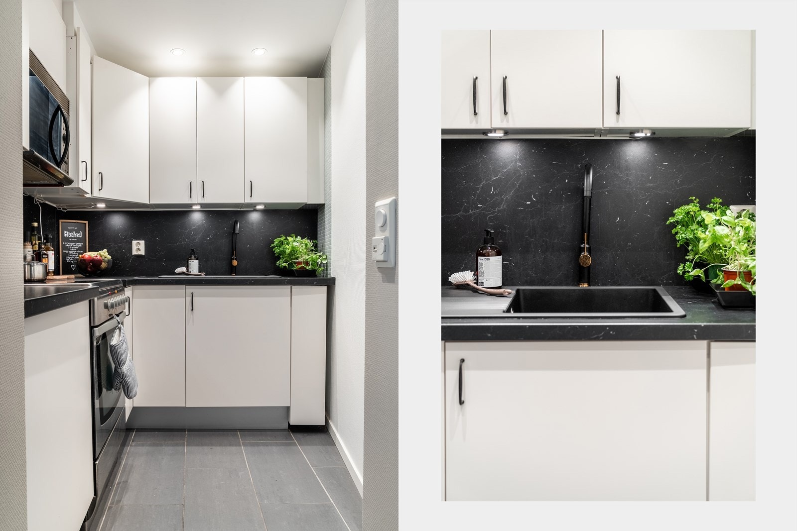 Det er godt med oppbevaringsplass og fine arbeidsflater for den som er glad i å kokkelere. Galleribilde