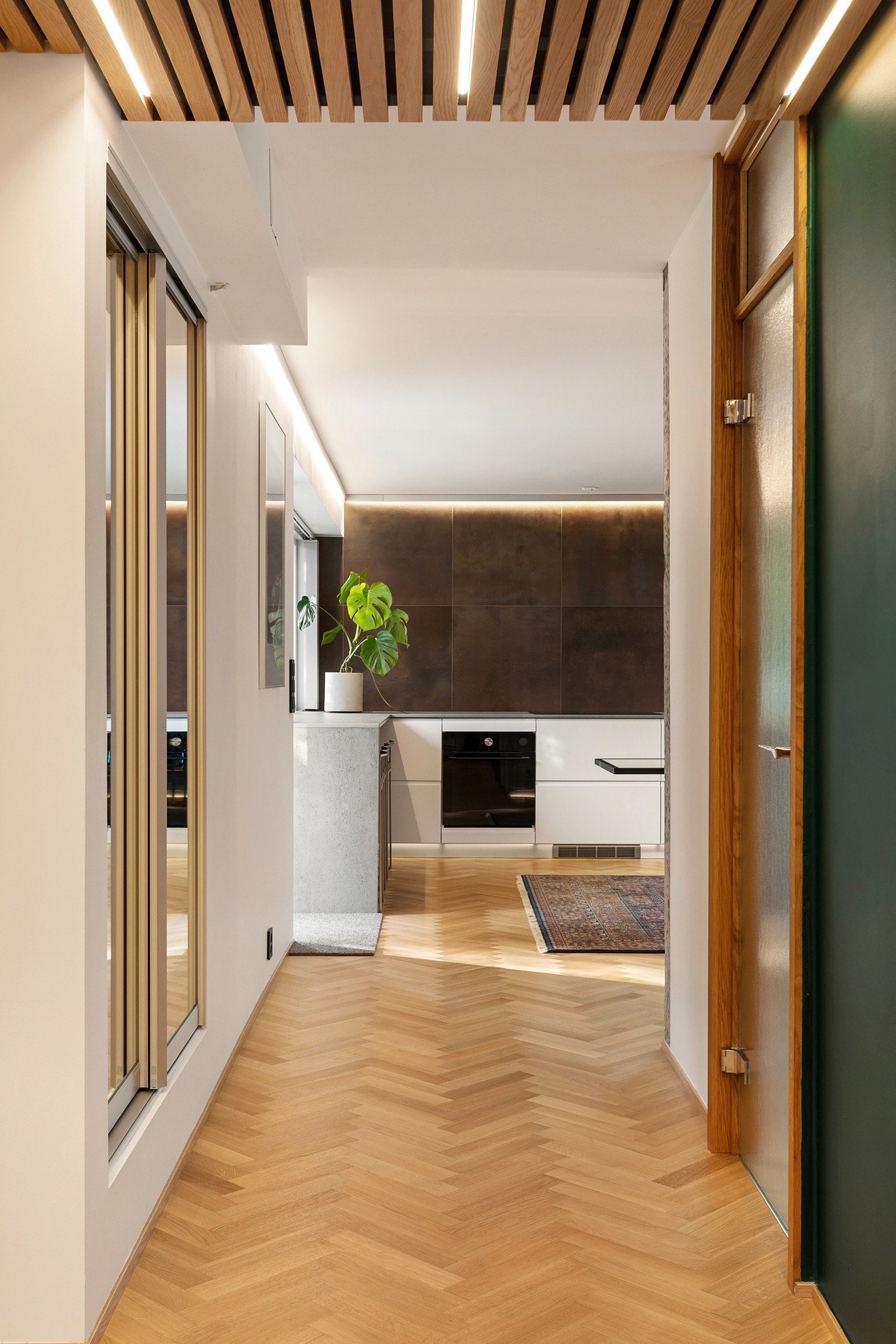 Leiligheten er arkitekttegnet, og har flere flotte og unike detaljer Galleribilde