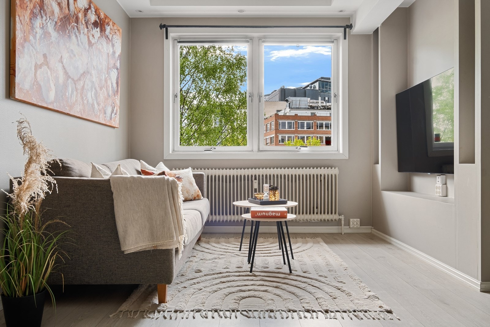 I egen nisje er det god plass til stor TV. Galleribilde