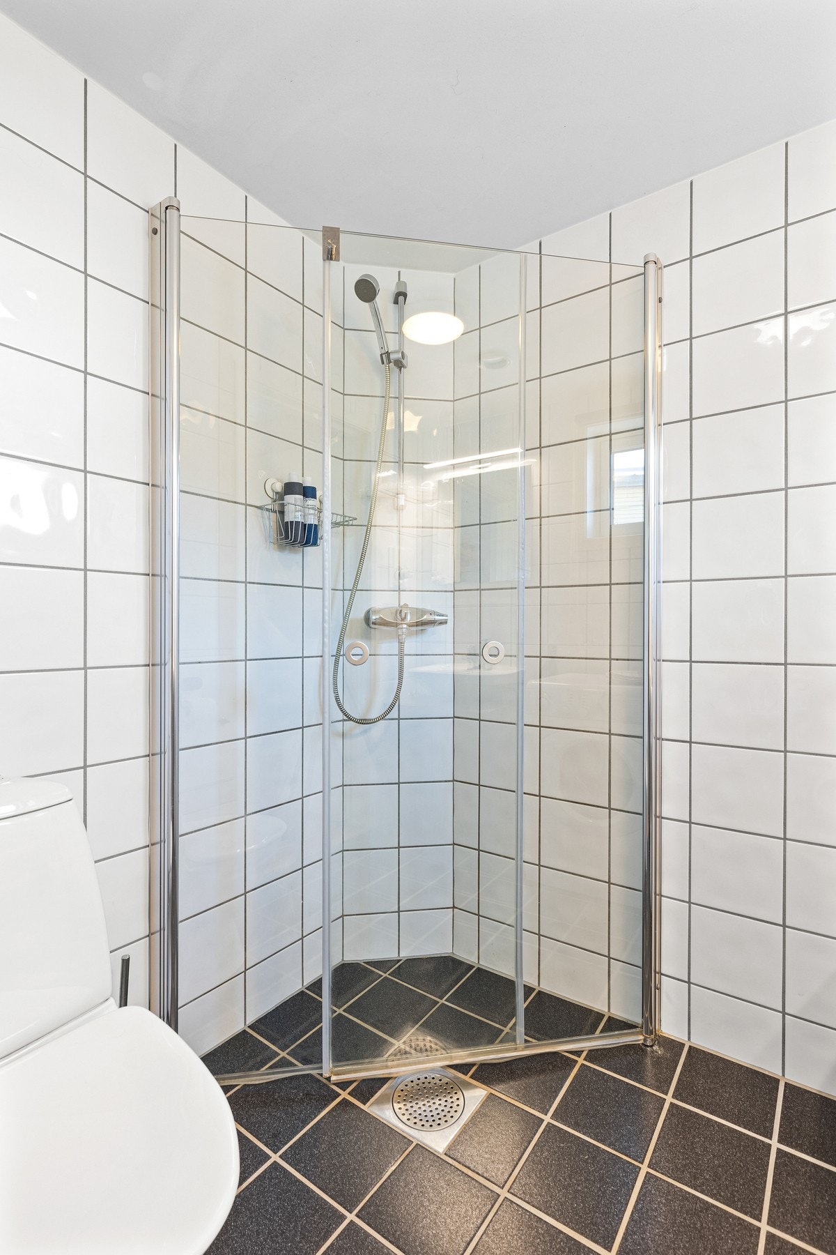 Dusjvegger ble montert i 2019. Galleribilde