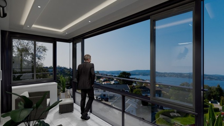 Illustrasjonsbilde av fremtidig ny balkong. Galleribilde