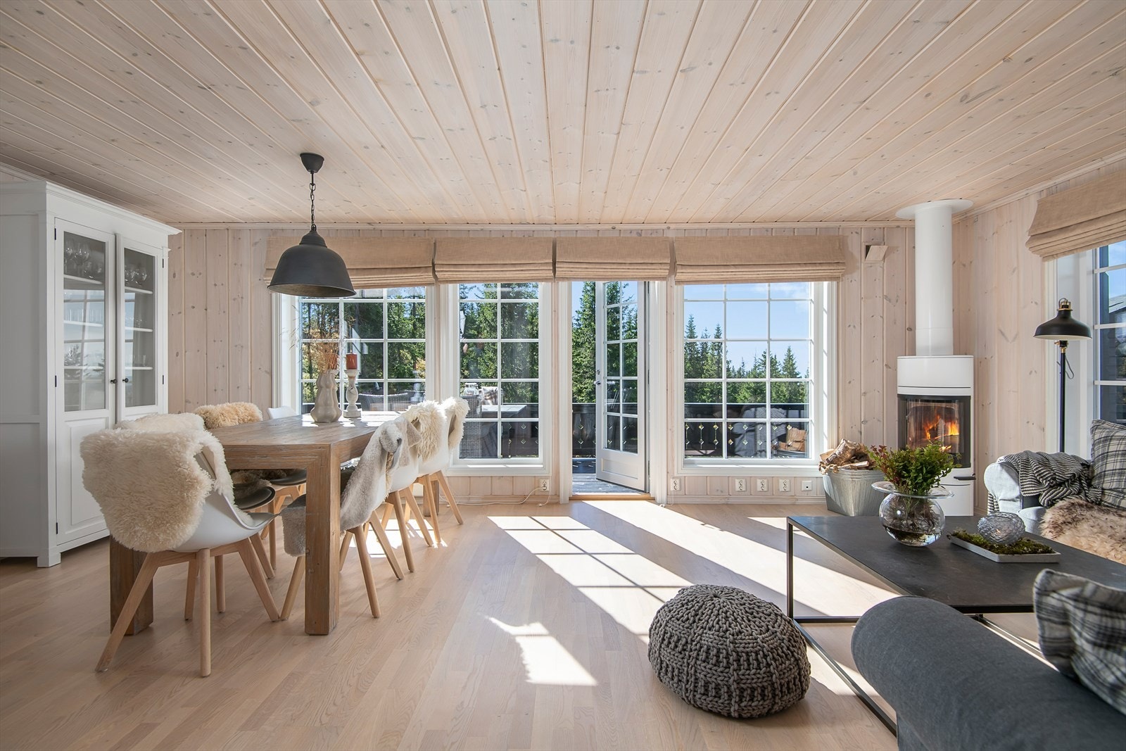 Et innbydende, lyst og tiltalende oppholdsrom. Galleribilde