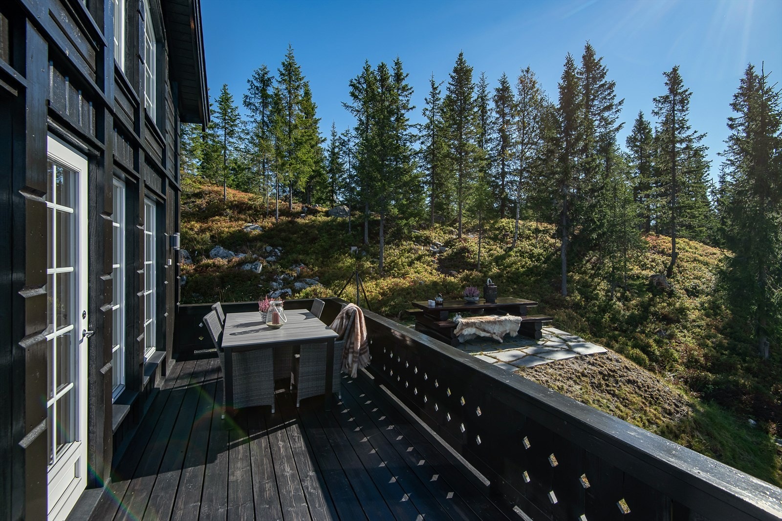 Fint terreng rundt hytta som kan være gøy å utforske for barn. Meget bra utgangspunkt for turer, sommer som vinter. Oppkjørte skiløyper går rett nedenfor hytta. Galleribilde