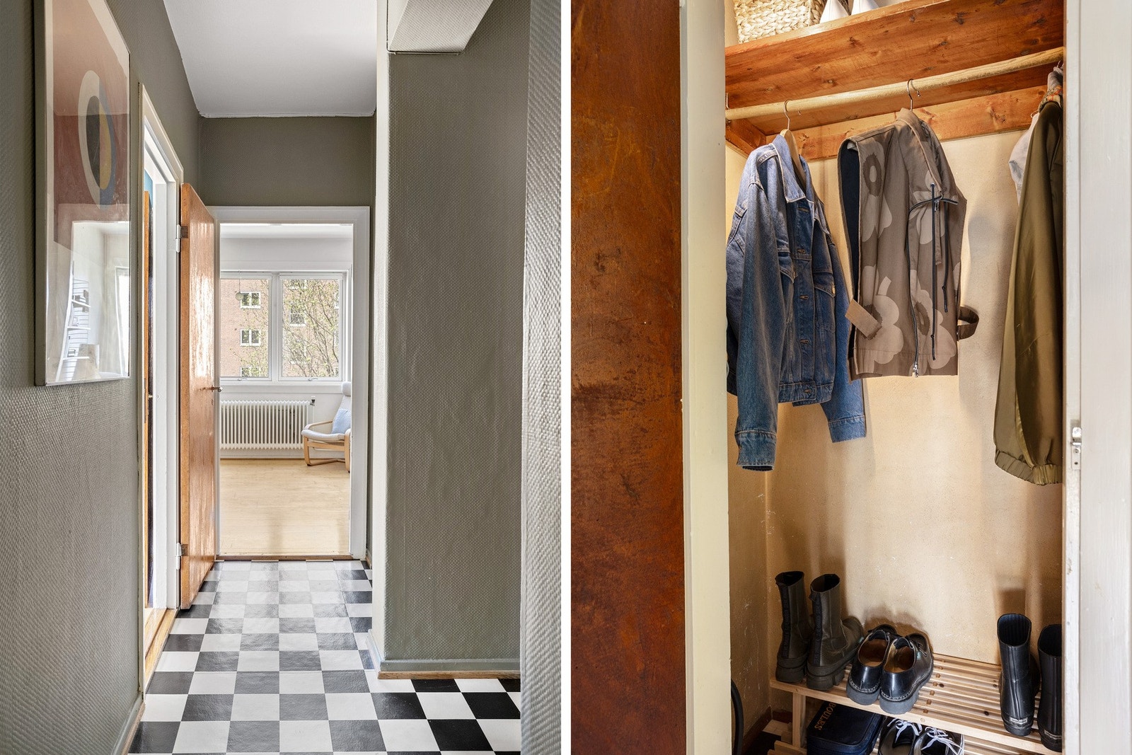 I tilknytning til entreen har du tilgang til en innebygd garderobe noe som kommer godt med til oppbevaring av yttertøy og diverse. Galleribilde