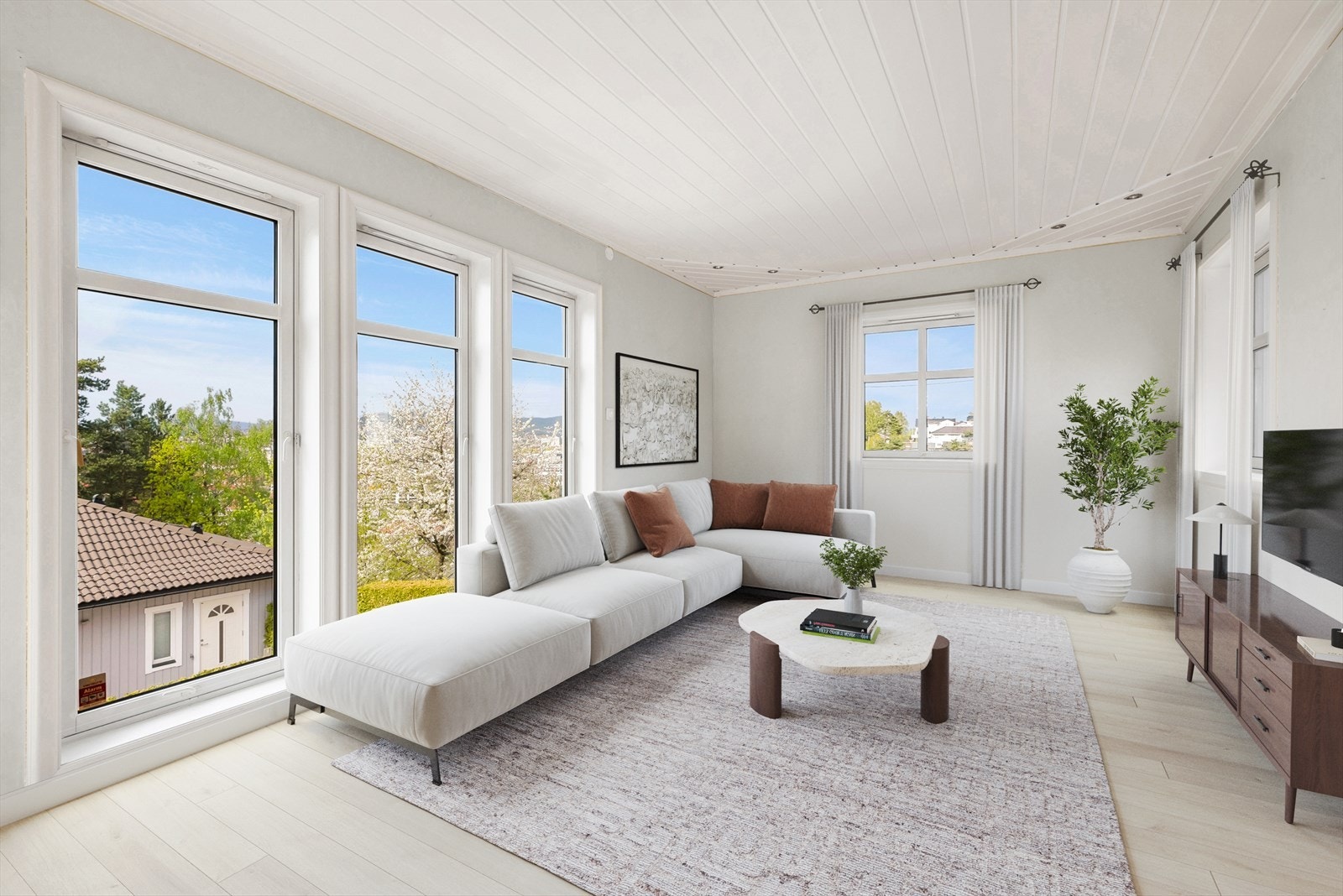 Digital renovering og styling: Tv-stue Galleribilde