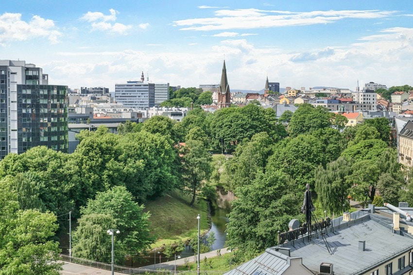 Utsikt fra felles takterrasse. Galleribilde