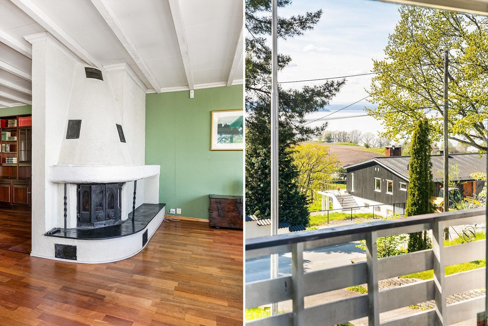 Ildsted er det flere av, i begge etasjer. Galleribilde