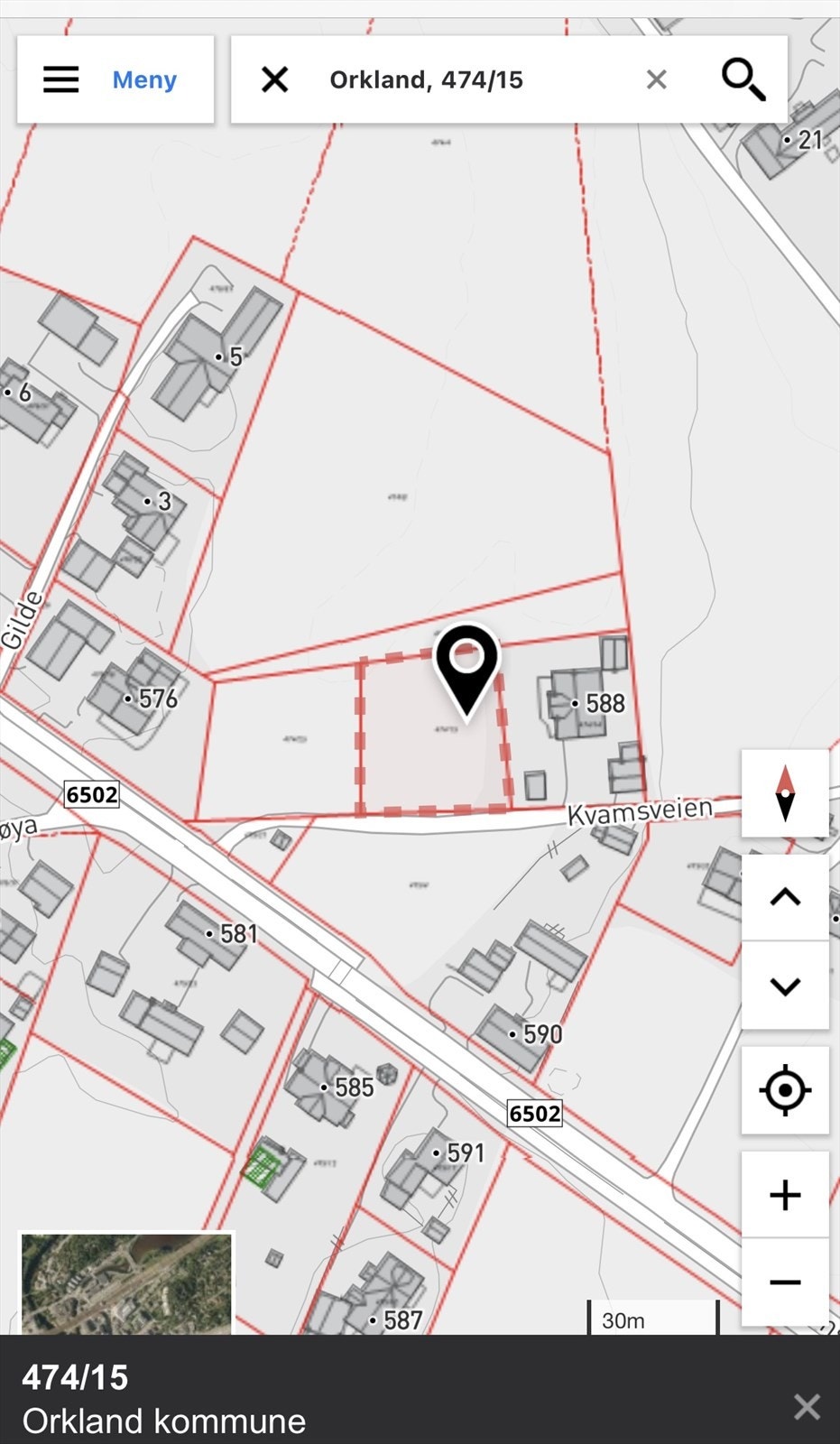 Kart hentet fra kommunens kartside Galleribilde
