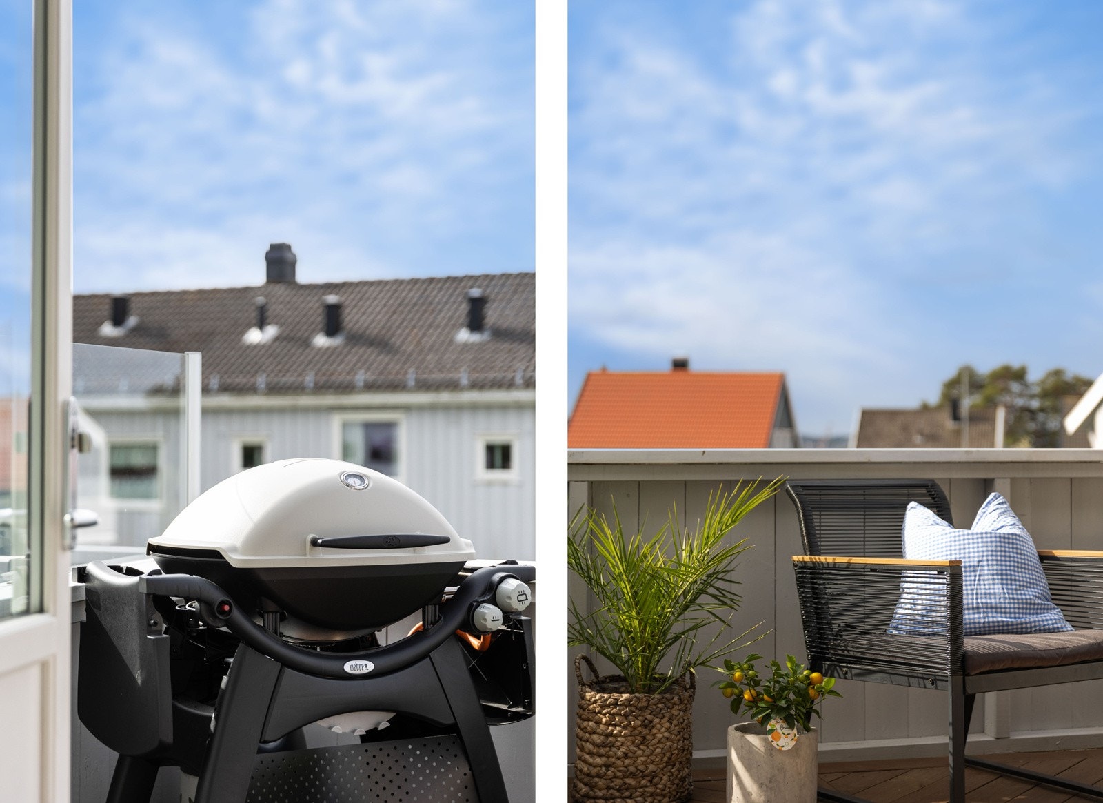 Det er fin plass til både grill og sittegruppe på balkongen. Galleribilde