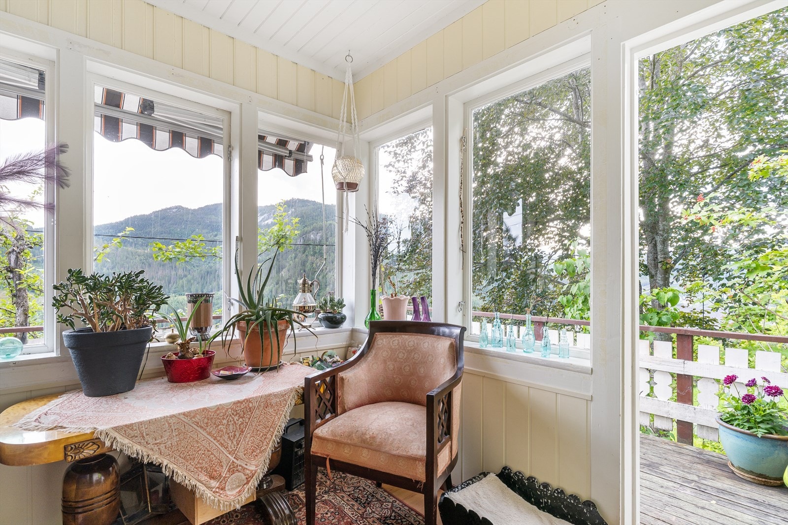 Vinterhage med utgang til terrasse. Galleribilde