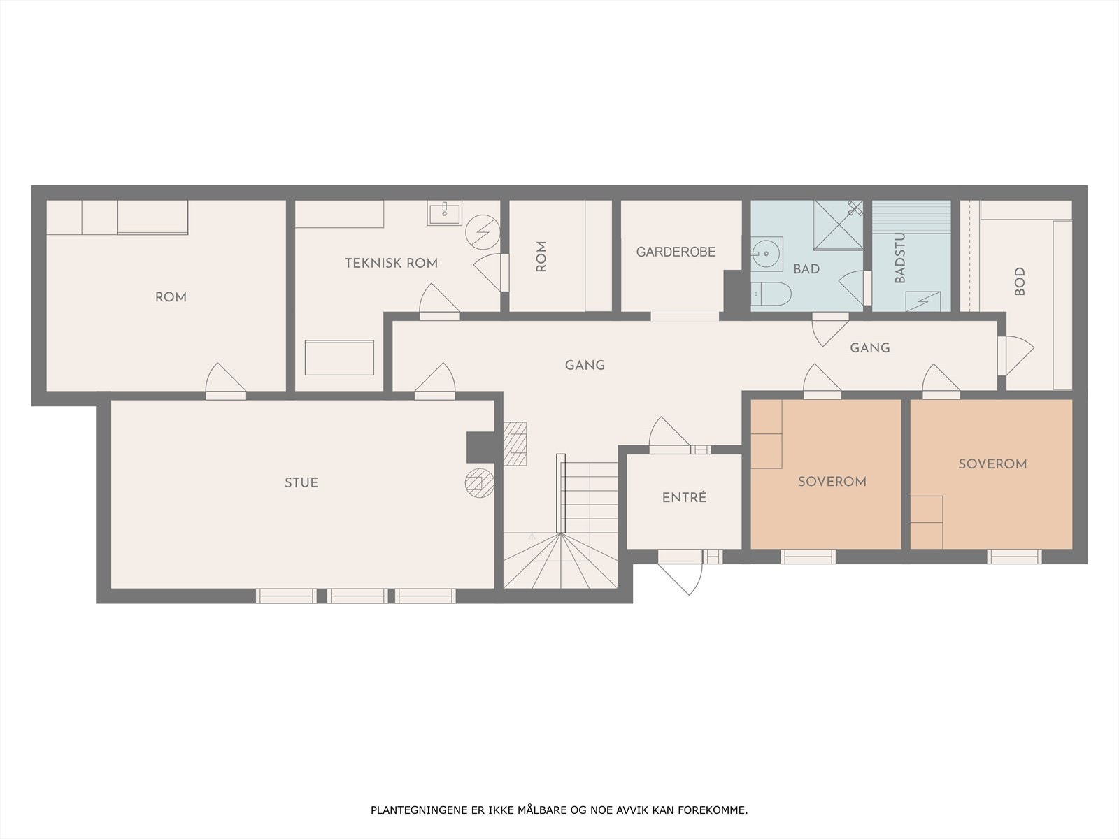 Plantegning av underetasjen. Galleribilde