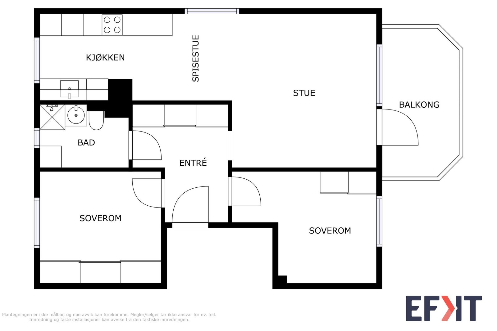 Leilighetens plantegning. Galleribilde