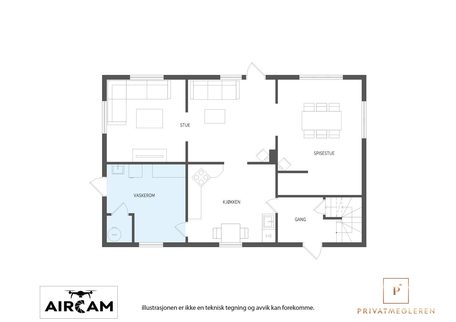 Planløsning 1. etasje Galleribilde